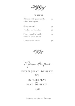 Menu AGA Restaurant Partie 2